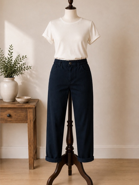 twik Pants - TWIK by Simons Black Utility Jogger Pants Women's Small High Rise Casual Tapered
